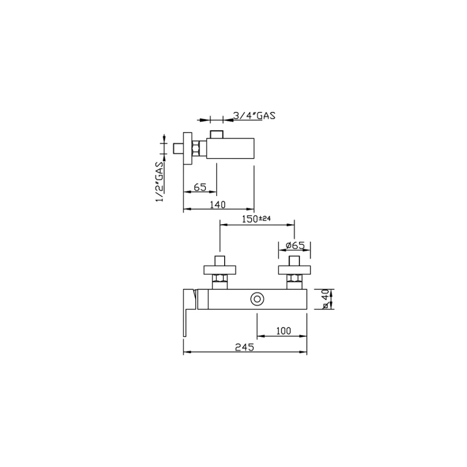 خلاط دش خارجي مصمم من النحاس صنع في إيطاليا - بيبو Viadurini
