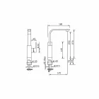 خلاط حوض غسيل مع امتداد عالي 7 سم صنع في إيطاليا - بانيلا Viadurini