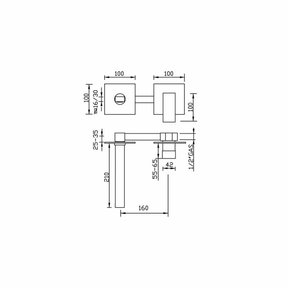 خلاط حوض حائط بتصميم إيطالي - بانيلا Viadurini