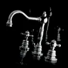 خلاط حوض حمام حديث بثلاث فتحات من النحاس، صنع في إيطاليا - Binsu Viadurini