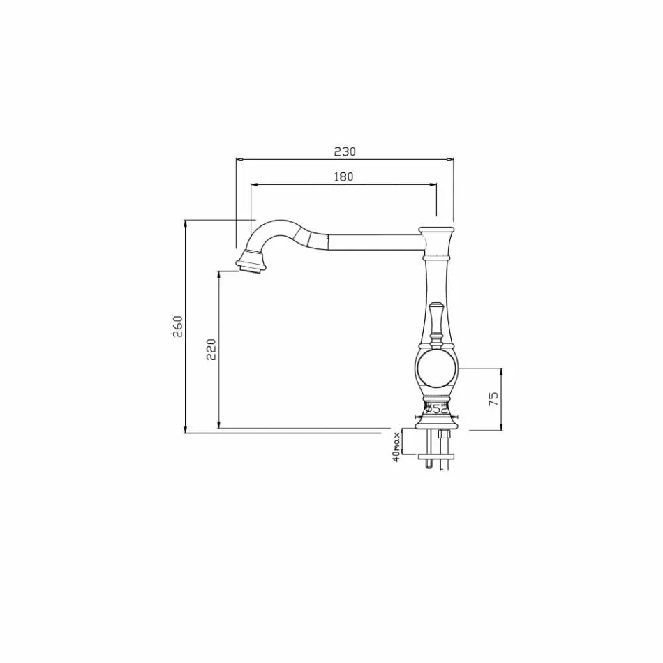 خلاط حوض غسيل بفوهة دوارة عالية صنع في إيطاليا - نينو Viadurini