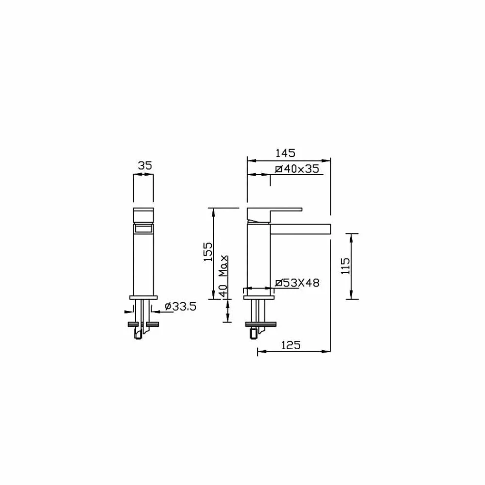 خلاط حوض غسيل بدون تصريف - تصميم إيطالي - بيبو Viadurini
