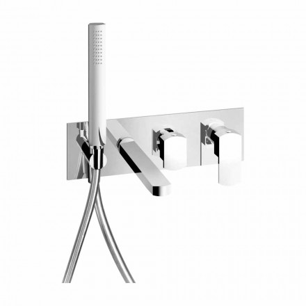 خلاط حمام مدمج بتصميم عصري من النحاس، صنع في إيطاليا - سيكا Viadurini