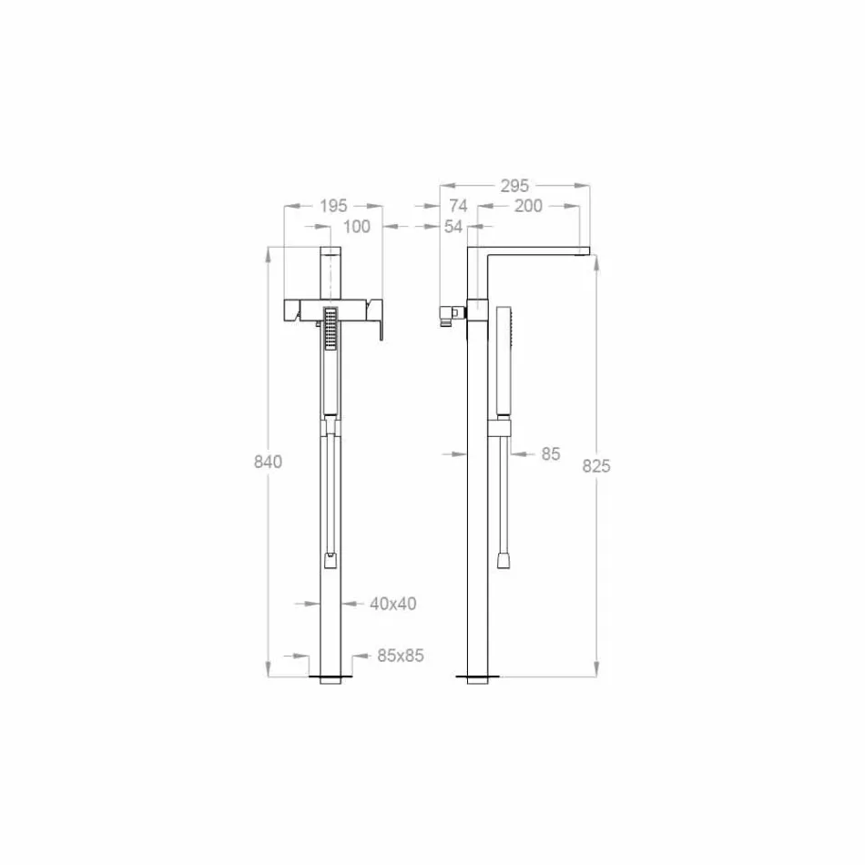 خلاط حمام أرضي حديث صنع في إيطاليا - بيريو Viadurini