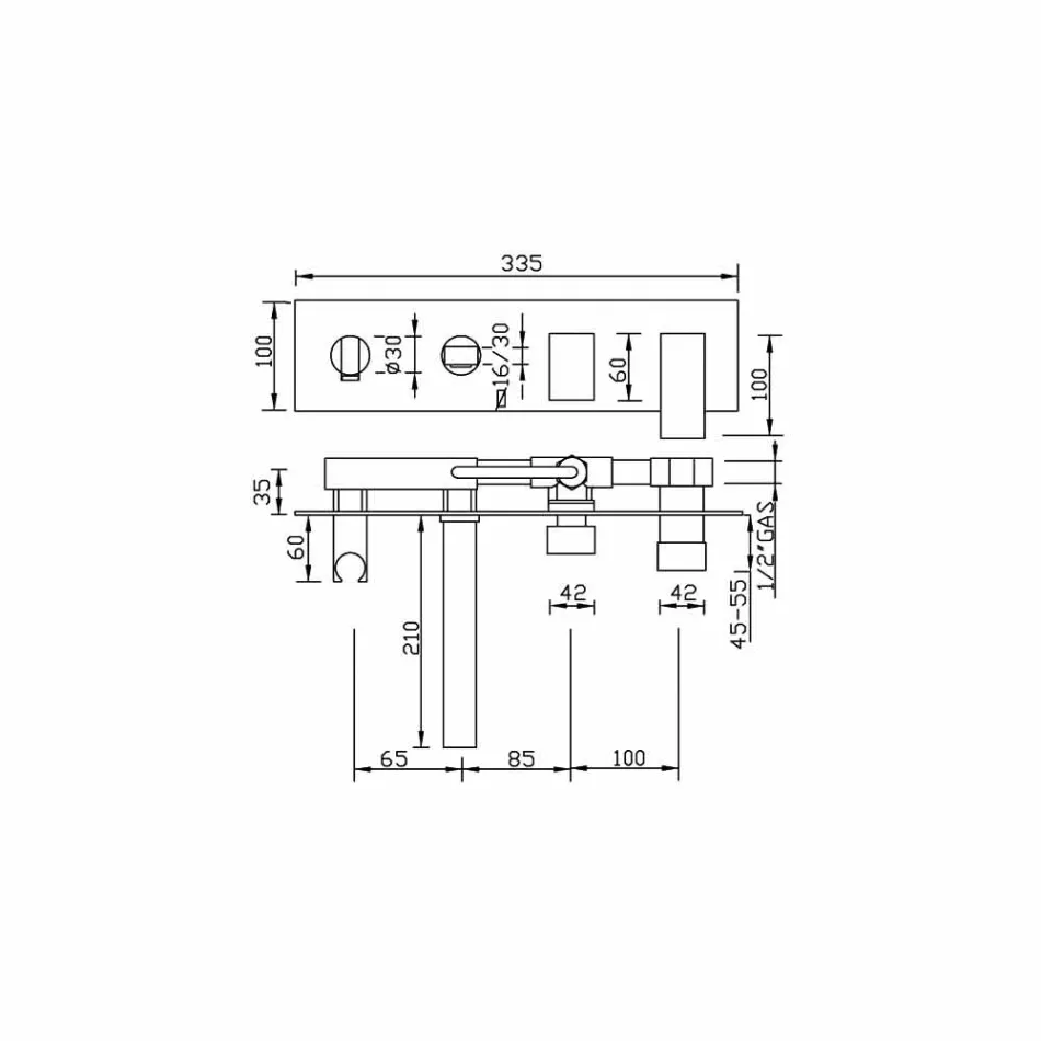 خلاط حمام مدمج مع محول صنع في إيطاليا - بانيلا Viadurini