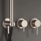 خلاط حمام مدمج بثلاثة مخارج من فولاذ AISI 316L - Artigli Viadurini