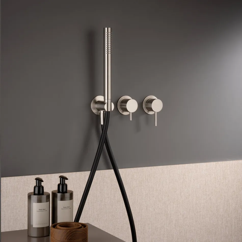 خلاط حمام مدمج بثلاثة مخارج من فولاذ AISI 316L - Artigli Viadurini