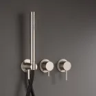 خلاط حمام مدمج بثلاثة مخارج من فولاذ AISI 316L - Artigli Viadurini