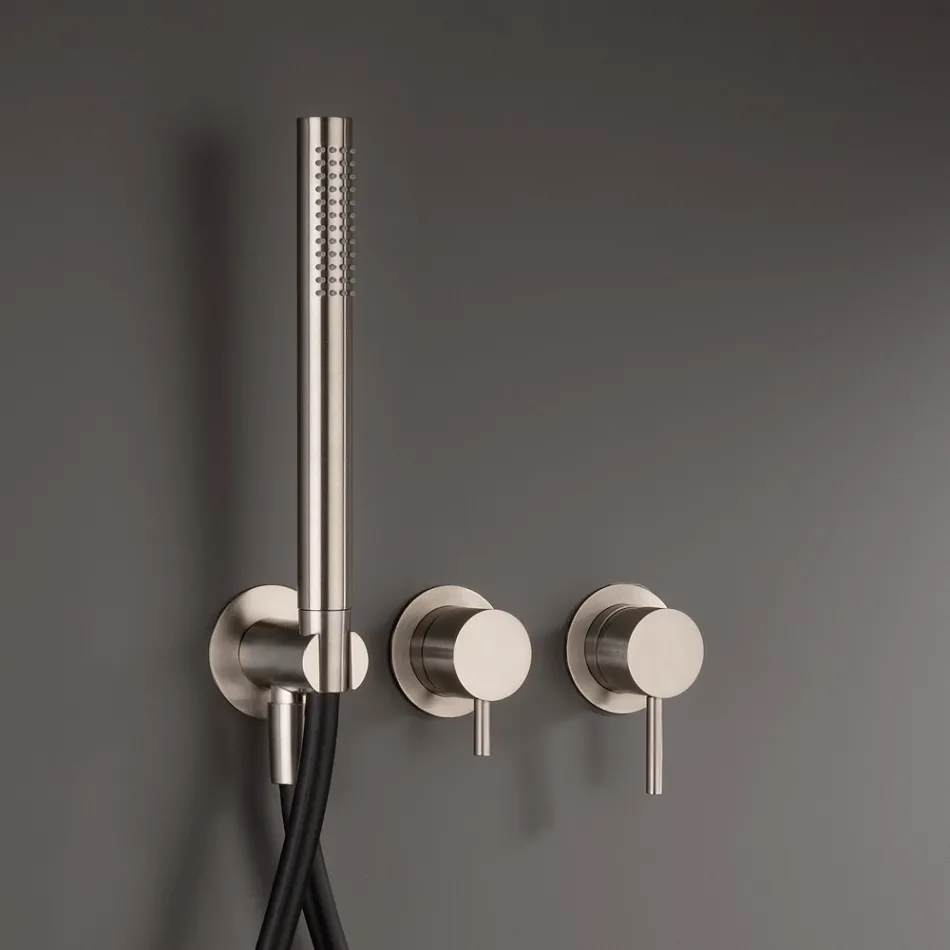 خلاط حمام مدمج بثلاثة مخارج من فولاذ AISI 316L - Artigli Viadurini