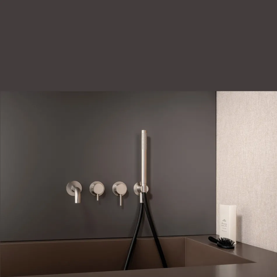 خلاط حوض استحمام مدمج من الفولاذ المقاوم للصدأ AISI 316L - Claws Viadurini