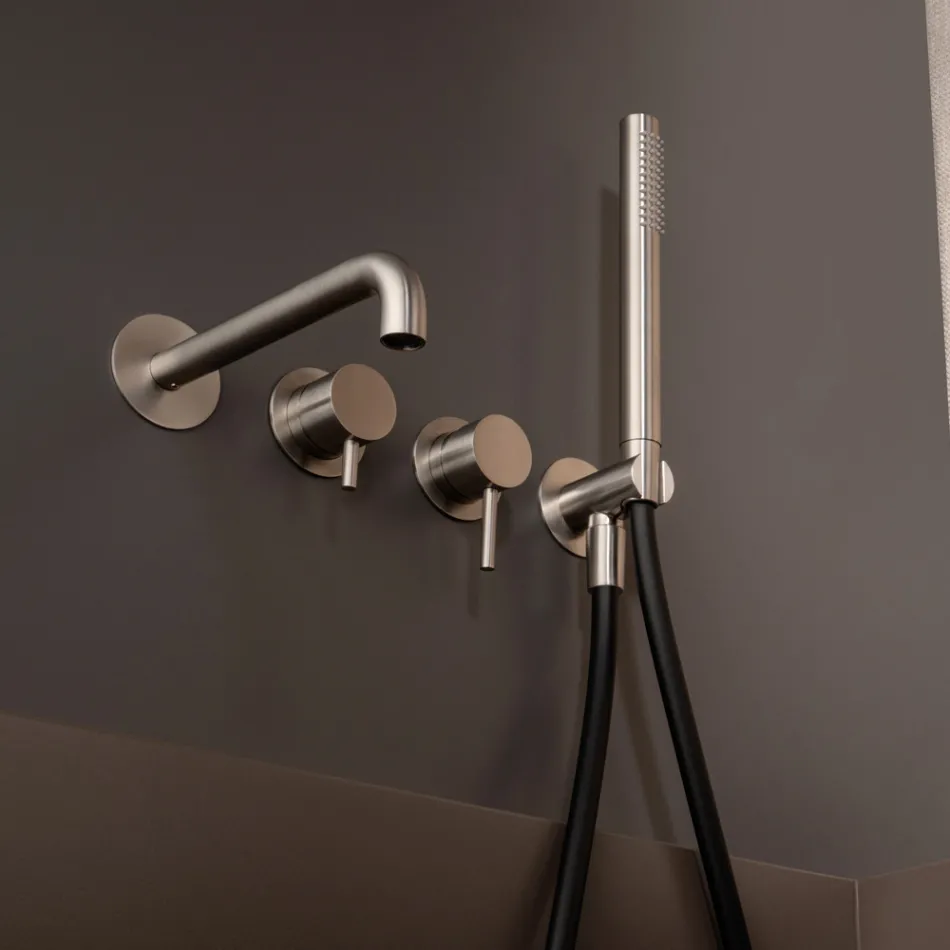 خلاط حوض استحمام مدمج من الفولاذ المقاوم للصدأ AISI 316L - Claws Viadurini