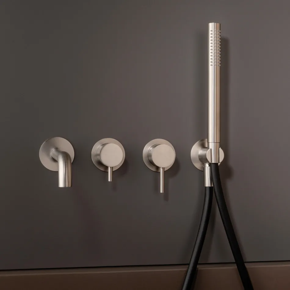 خلاط حوض استحمام مدمج من الفولاذ المقاوم للصدأ AISI 316L - Claws Viadurini