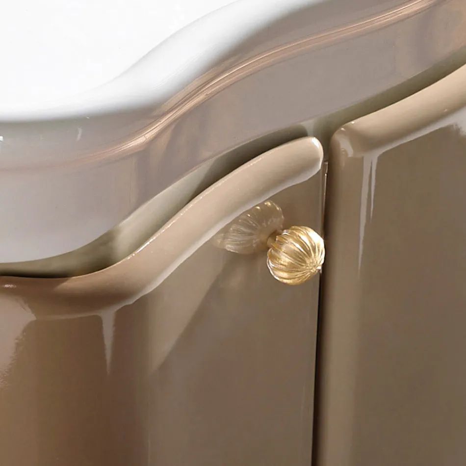 خزانة ذات بابين وسلة مطلية بالورنيش اللامع، صنع في إيطاليا - كاندي Viadurini