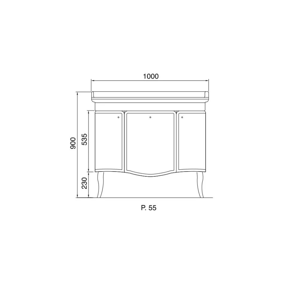 خزانة ذات بابين وسلة مطلية بالورنيش اللامع، صنع في إيطاليا - كاندي Viadurini