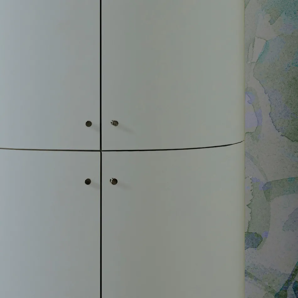 خزانة حمام بأربعة أبواب تُغلق بثلاثة أرفف، صنع في إيطاليا - كاندي Viadurini