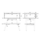 خزانة حمام أرضية من خشب الساج المُعاد تدويره مع سطح دعم أبيض - جاتين Viadurini