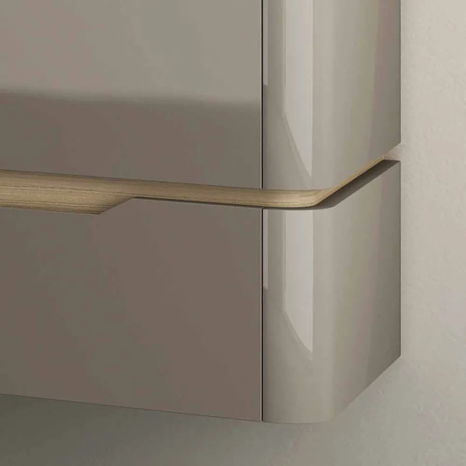 خزانة حمام مع حوض خشبي بتصميم متكامل من آريا، صنع في إيطاليا Viadurini