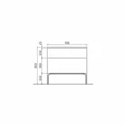 خزانة حمام مع حوض غسيل عصري مدمج باللون الكهرماني والراتنج والخشب المصقول Viadurini