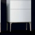 خزانة حمام حديثة بثلاثة أدراج مصنوعة من خشب الكهرمان المطلي، صنع في إيطاليا Viadurini