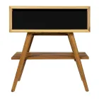 خزانة حمام عصرية بلمسة نهائية خشبية وسطح كبير باللون الأسود - جاتين Viadurini