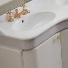 خزانة حمام بلون واحد مع حوض غسيل سيراميك أبيض - كاندي Viadurini