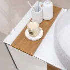 خزانة حمام مثبتة على الحائط بقطر 100 سم مصنوعة من زجاج مقسّى بسمك 8 مم وخشب بلوط أوروبي - إكسلسيور Viadurini