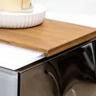 خزانة حمام مثبتة على الحائط بقطر 100 سم مصنوعة من زجاج مقسّى بسمك 8 مم وخشب بلوط أوروبي - إكسلسيور Viadurini