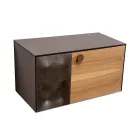 خزانة حمام مثبتة على الحائط بقطر 80 سم مصنوعة من زجاج مقسّى بسمك 8 مم وخشب بلوط أوروبي - إكسلسيور Viadurini