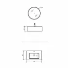 خزانة حمام معلقة مع درج وحوض غسيل مدمج ومرآة دائرية - رينجا Viadurini