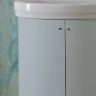 خزانة مع حوض غسيل سيراميك وبابين أزرق سماوي - كاندي Viadurini