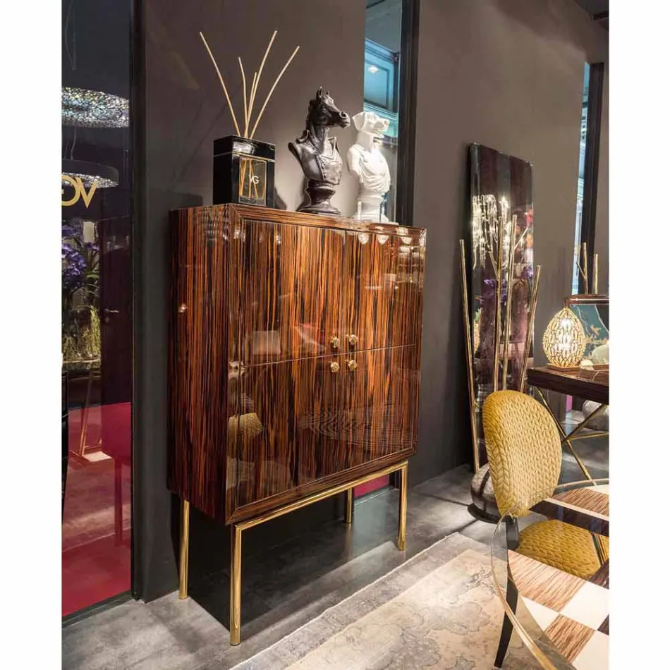 وحدة تخزين حديثة بأربعة أبواب من خشب الأبنوس اللامع Ada Viadurini