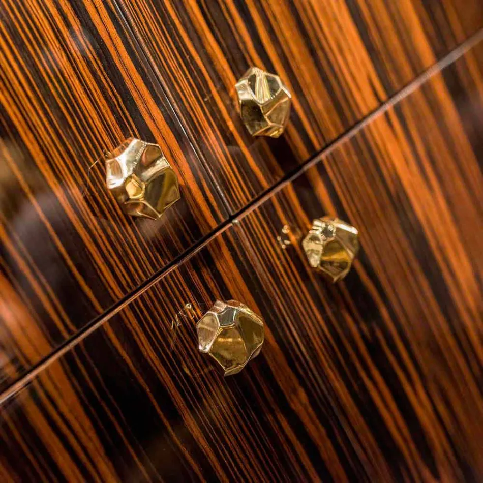 وحدة تخزين حديثة بأربعة أبواب من خشب الأبنوس اللامع Ada Viadurini