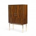 خزانة آدا بتصميم عصري بأربعة أبواب، مصنوعة من خشب الأبنوس، بلمسة نهائية لامعة