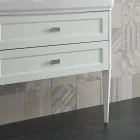 خزانة حمام ذات درجين وحوض غسيل سيراميكي، صنع في إيطاليا - روما Viadurini