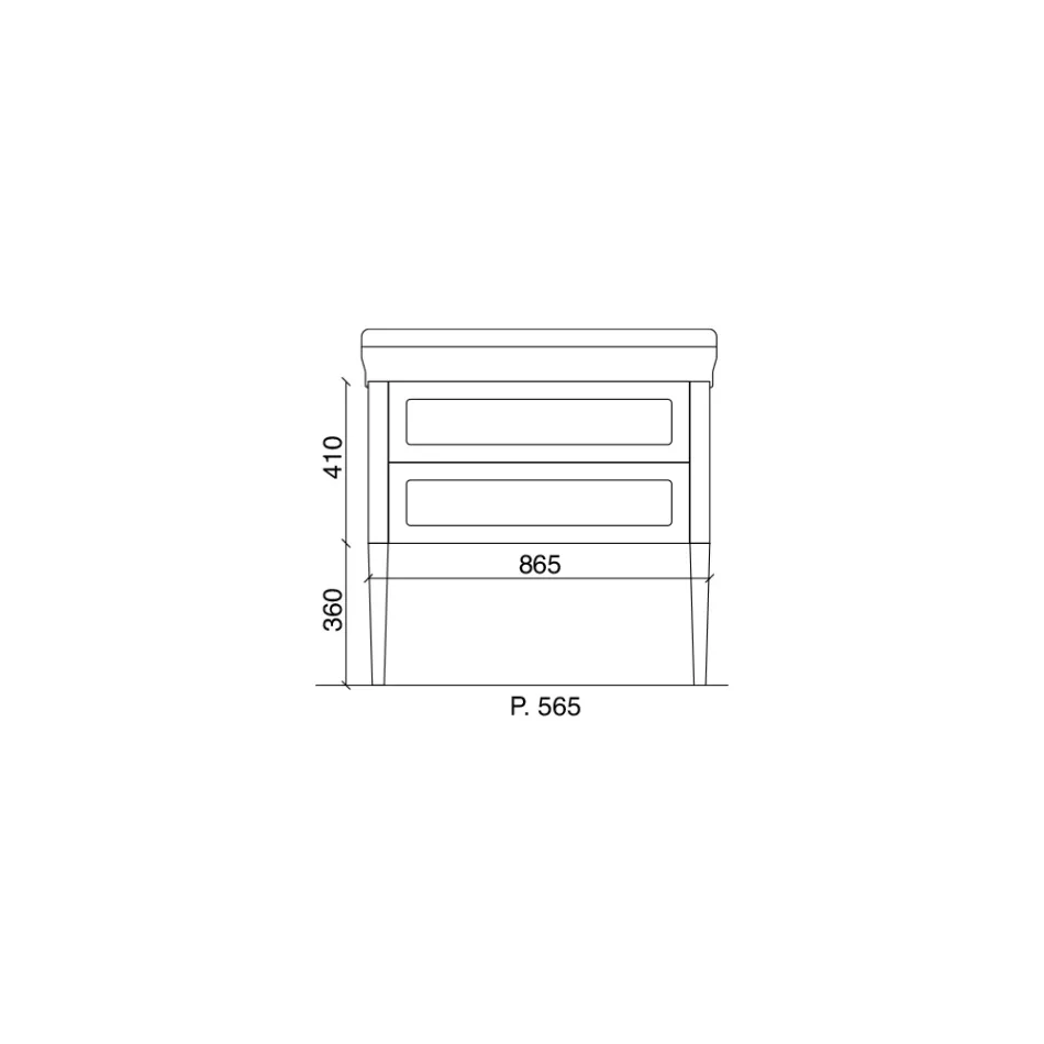 خزانة حمام ذات درجين وحوض غسيل سيراميكي، صنع في إيطاليا - روما Viadurini