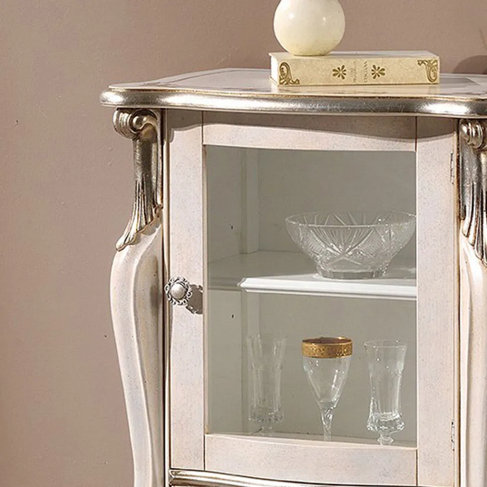 أثاث غرفة المعيشة الكلاسيكي مع باب واحد من الزجاج أو الخشب صنع في إيطاليا - لندن Viadurini