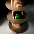 تصميم أثاث خشبي مع رفوف دائرية من جريس، صنع في إيطاليا - أسبيد Viadurini