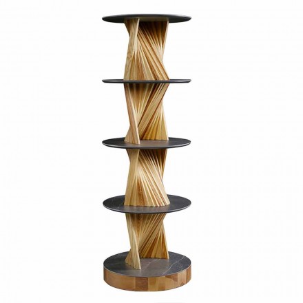 تصميم أثاث خشبي مع رفوف دائرية من جريس، صنع في إيطاليا - أسبيد Viadurini