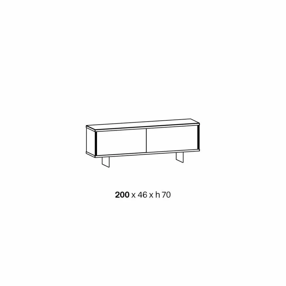 خزانة جانبية لغرفة المعيشة مصنوعة من الزجاج المدخن والرخام الأخضر أو الأحمر مع إضاءة LED - ليوناردا Viadurini