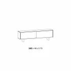 خزانة جانبية لغرفة المعيشة مصنوعة من الزجاج المدخن والرخام الأخضر أو الأحمر مع إضاءة LED - ليوناردا Viadurini