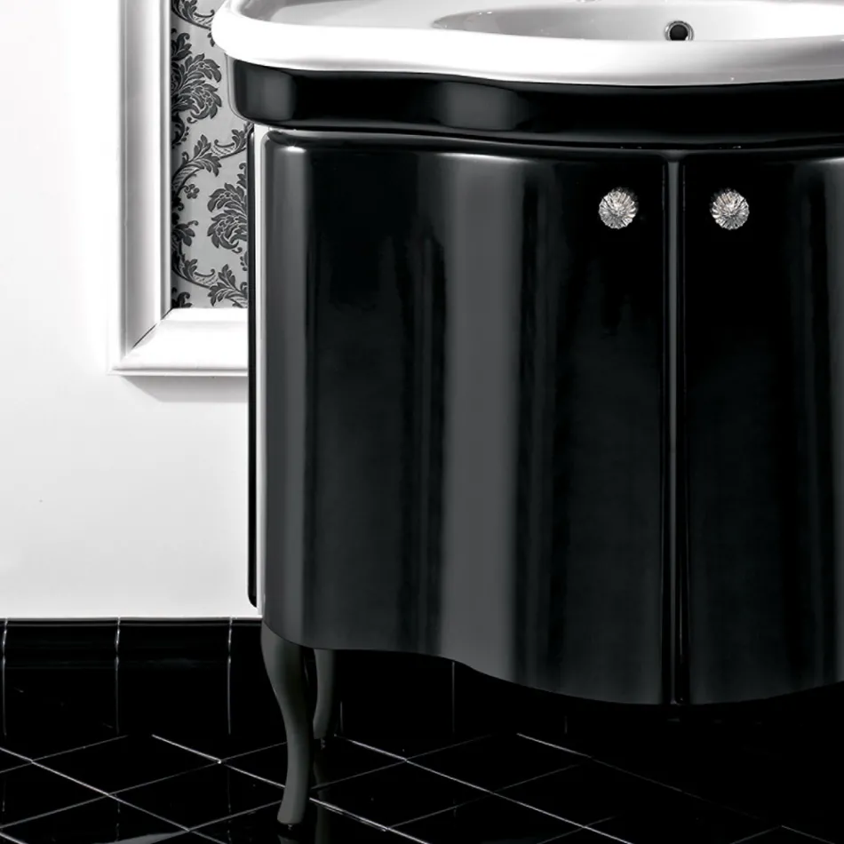 خزانة حديثة ببابين مطليين بالورنيش اللامع، صنع في إيطاليا - كاندي Viadurini