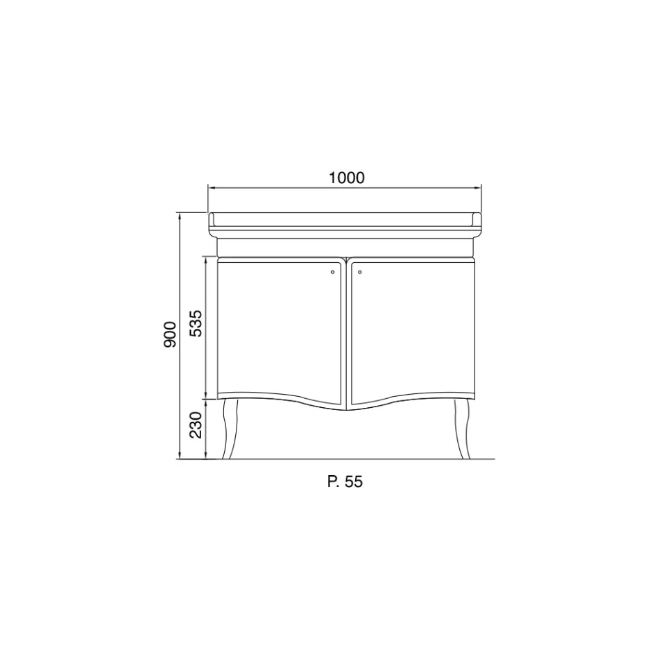 خزانة حديثة ببابين مطليين بالورنيش اللامع، صنع في إيطاليا - كاندي Viadurini