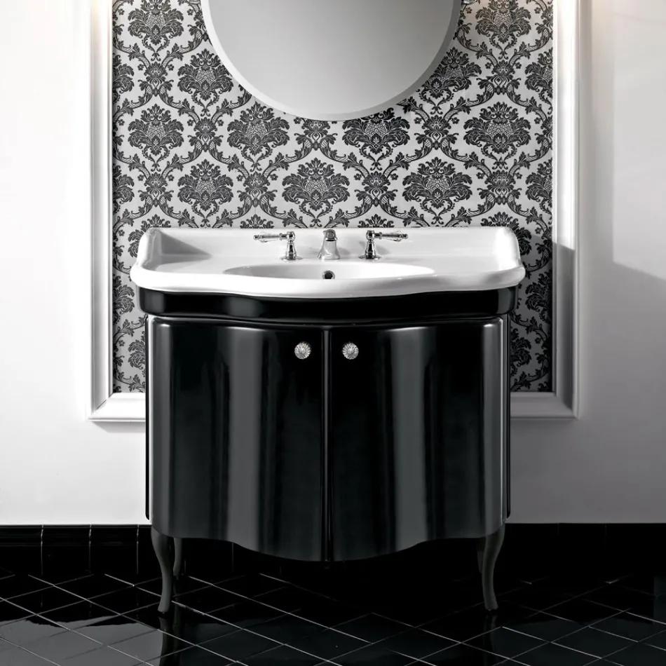 خزانة حديثة ببابين مطليين بالورنيش اللامع، صنع في إيطاليا - كاندي Viadurini