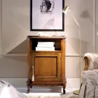 حامل هاتف خشبي كلاسيكي مع باب صنع في إيطاليا - ريتشارد Viadurini