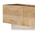 خزانة تلفزيون بثلاثة أبواب وقاعدة من الزجاج المقسّى، صنع في إيطاليا - سورايا Viadurini