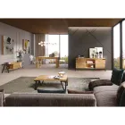 حامل تلفزيون من خشب البلوط المعقود والمعدن، صنع في إيطاليا - جينيفر Viadurini