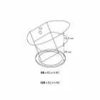 خزانة تلفزيون زجاجية بقاعدة دوارة ورفّين - سالمي Viadurini