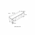 خزانة جانبية لغرفة المعيشة من الخشب الأسود غير اللامع وسطح زجاجي مرآة من Liscio - Senese Viadurini