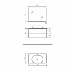 قاعدة أثاث حمام معلقة بدرجين وحوض غسيل ومرآة، بريشيس - رينجا Viadurini