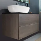 أثاث حمام معلق من الخشب والمعدن والسيراميك، عرض 96 سم، ثمين - رينجا Viadurini